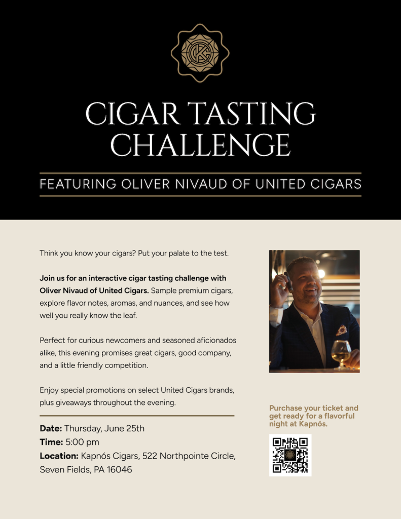 Cigar Tasting Challenge Flyer